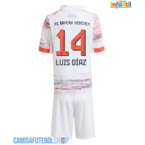 Camisa de time de futebol Bayern Munich Luis Diaz #14 Replicas 2º Equipamento Infantil 2025-26 Manga Curta (+ Calças curtas)